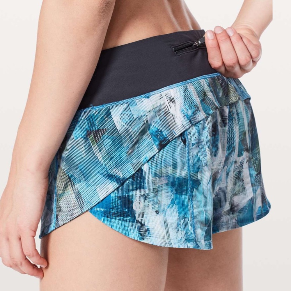 Lululemon Speed Up Shorts - Sun Dazed Multi Blue/Super Dark - 2.5"